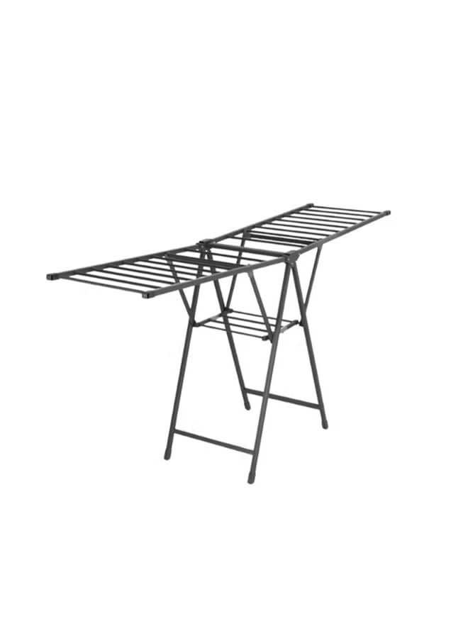 Clothes Drying Stand, 3-Tier Adjustable Clothes Drying Rack, Movable Carbon Steel Drying Rack for Indoor & Outdoor Use (Black 93*45*185cm) - Image 2